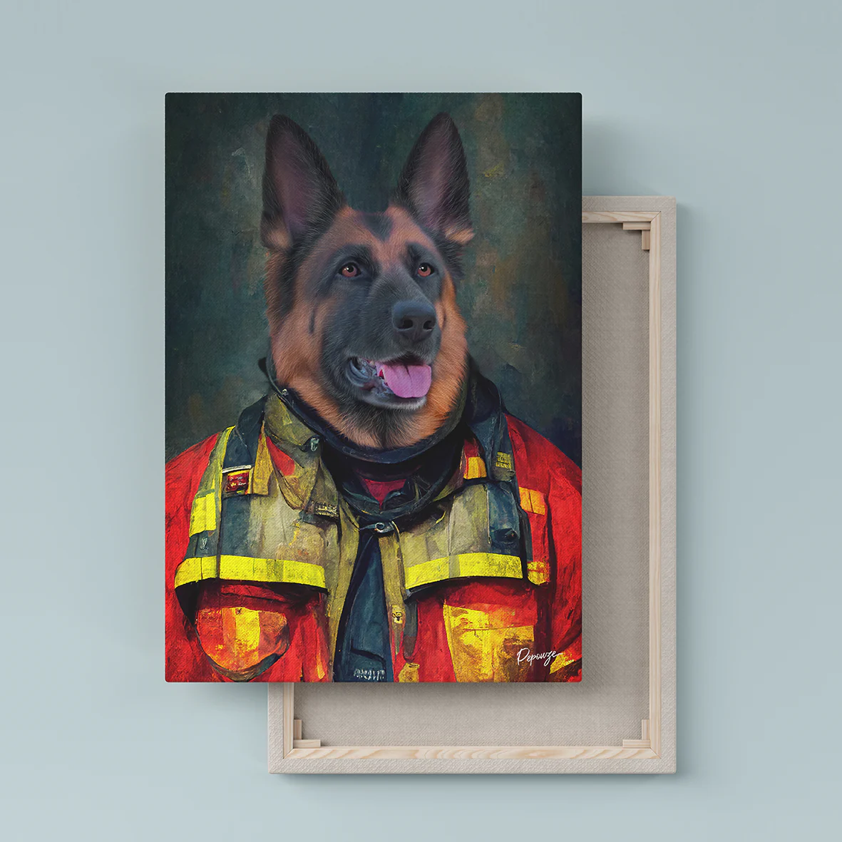 Le Firefighter - Portrait personnalisé Animal - Style Héroïque 🧑🚒 – Image 3