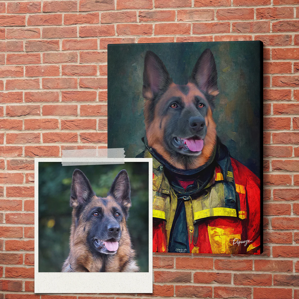 Le Firefighter - Portrait personnalisé Animal - Style Héroïque 🧑🚒 – Image 2