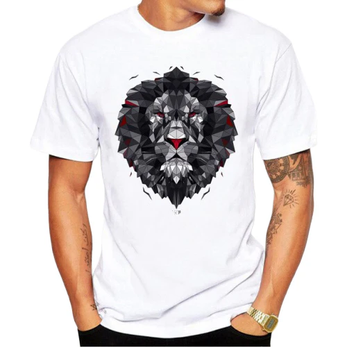 T-Shirt Lion Félin Géométrique